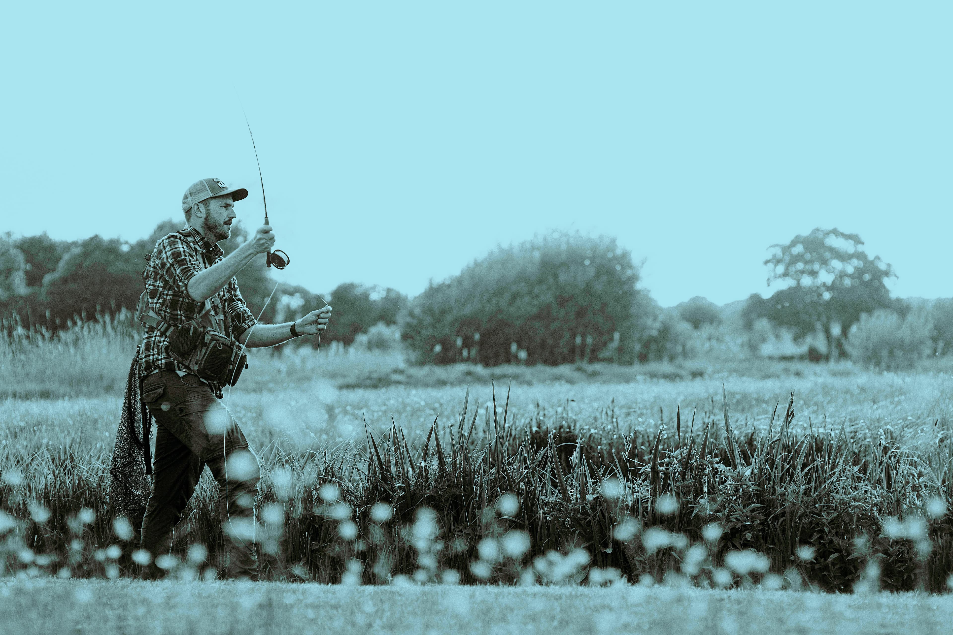 Angler on a Hampshire chalkstream