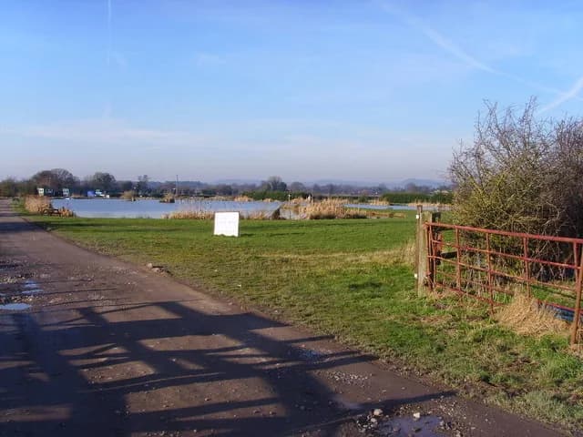 One of the spring-fed lakes at Ellerdine Lakes Trout Fishery, Shropshire, England.