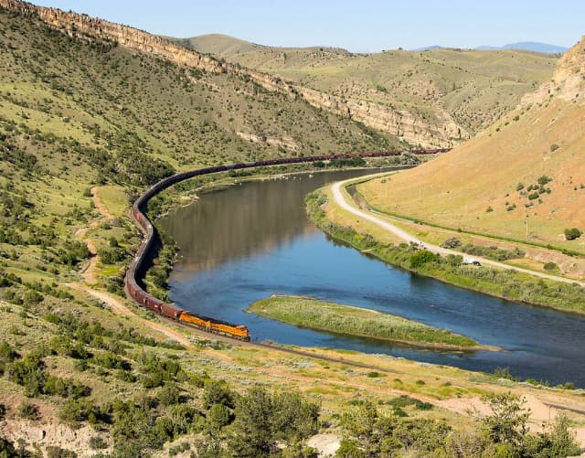 Missouri River — BNSF, Missouri, Lombard, Montana, USA, 27.06.2016