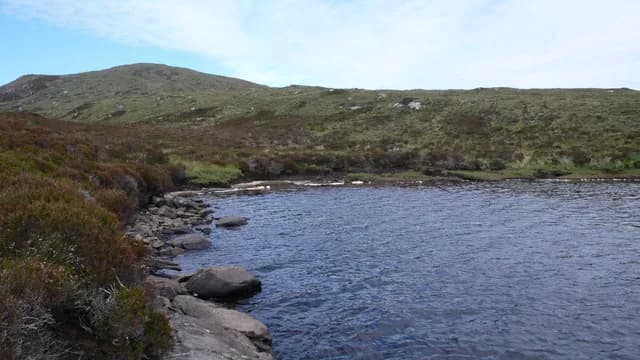 A quiet bay on Loch Scadabhagh, North Uist, a large machair loch known for wild brown trout.