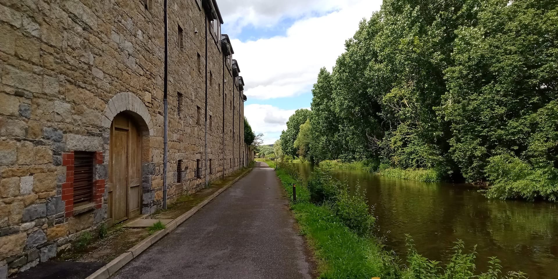 River Barrow looking upstream towards Bagenalstown Lock, Muine Bheag, County Carlow.