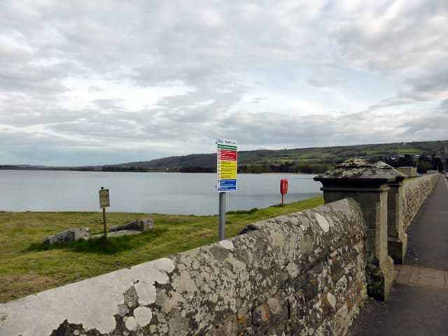 Broad daylight view across Blagdon Lake reservoir from the northern shore.