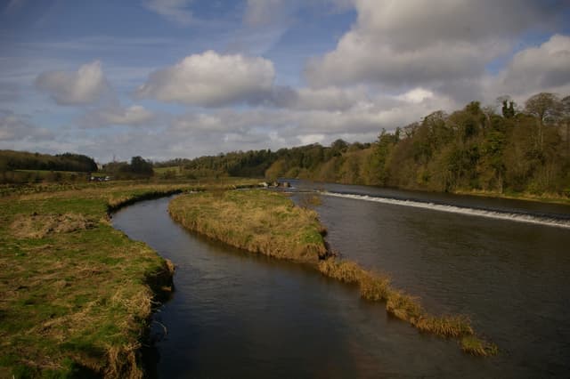 The River Boyne running through the Slane area of County Meath in early spring.
