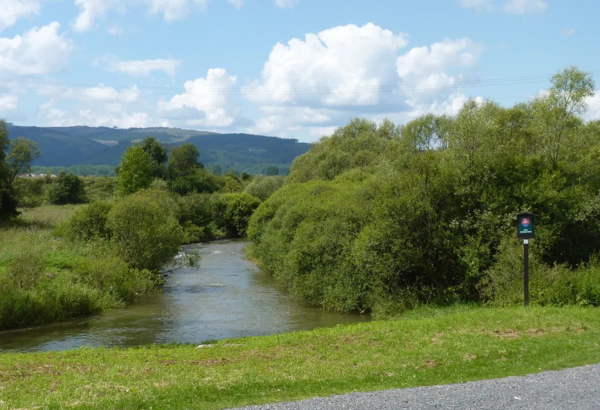 The Hornád river winding through meadows and woodland in the Slovak Paradise (Slovenský raj) region of Slovakia