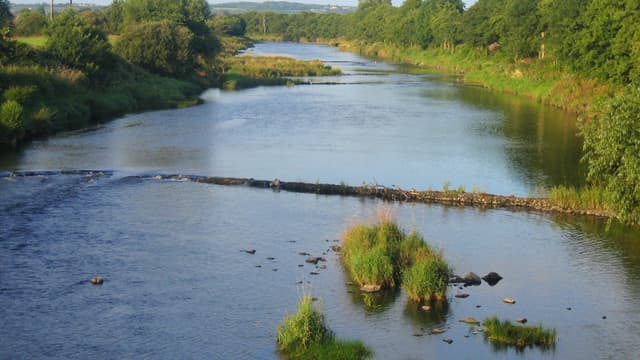 River Feale as seen in Summer 2005 at Finuge crossing linking Finuge to Killocrim, near Listowel, Kerry, Ireland.