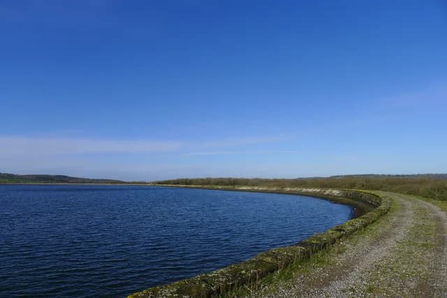Barrow Gurney reservoir, known locally as Barrow Tanks, a popular fishing lake near Bristol, North Somerset