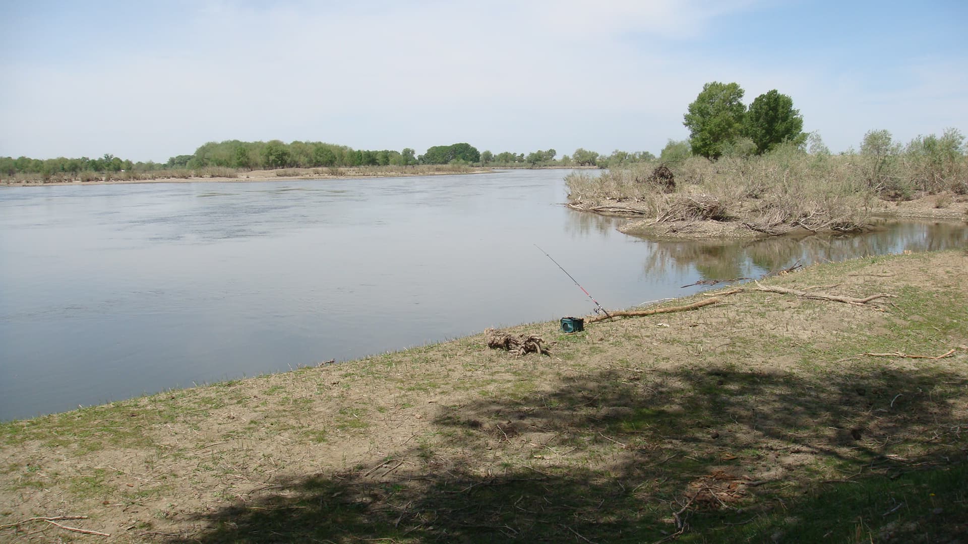 Irtysh River landscape and fishing in the Burqin