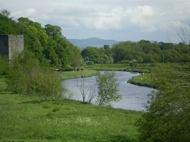The River Clwyd flowing past the town of Rhuddlan in North Wales.