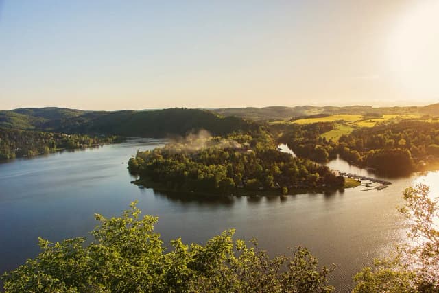 Slapy Reservoir — Panorama of lake Slapy near Prague on river Vltava
