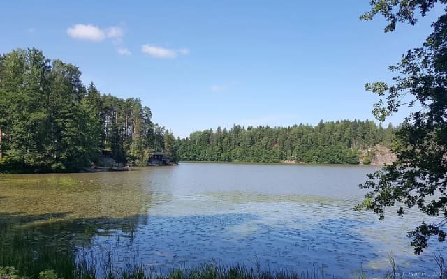 Summer shoreline scenery on Lake Tuusulanjärvi north of Helsinki