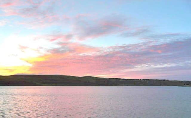 Loch Borralie at sunset, a clear limestone loch near Durness in the far north of Scotland.