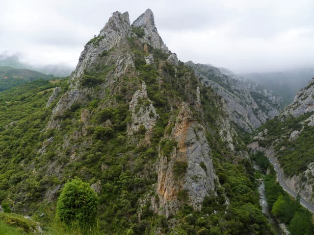 The Río Deva flowing through the Desfiladero de La Hermida gorge, Cantabria.