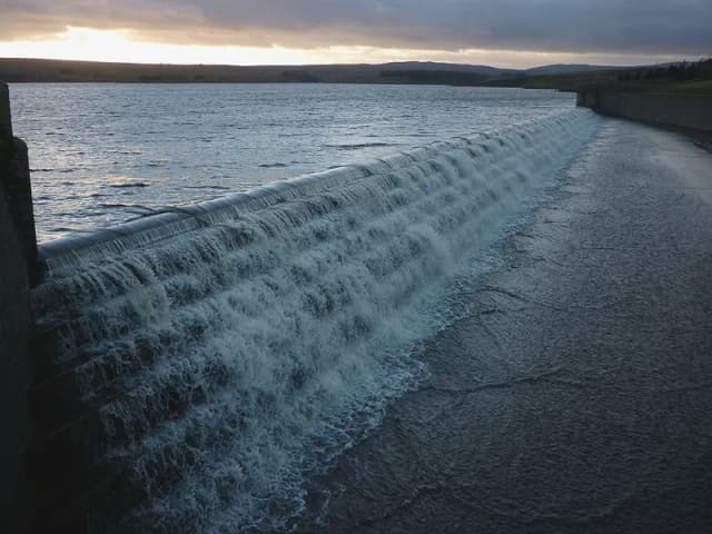 The small River Lune in Lunedale, County Durham, flowing out from Selset Reservoir in Teesdale.