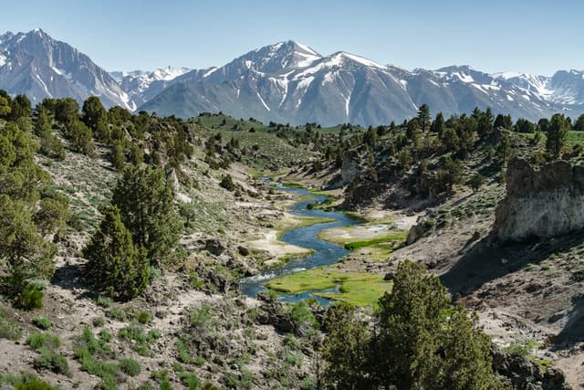 View from Brees Lookout over Hot Creek valley with Laurel Mountain behind, Eastern Sierra.