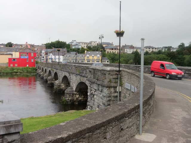 The River Laune at Killorglin town bridge, County Kerry, the river visible below.