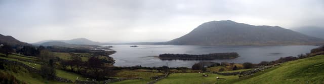 Wide panoramic view of Lough Mask showing open water across the southern basin.