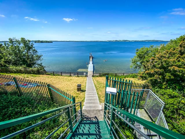 Broad daytime view across Lough Owel, County Westmeath.