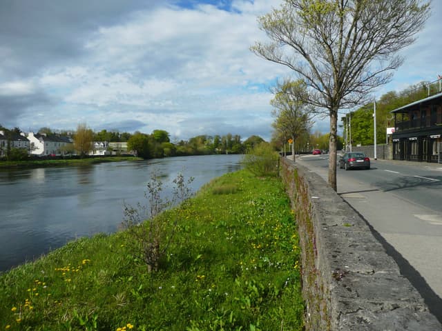 The River Moy flowing through Ballina, viewed from the town bank.