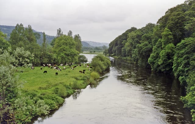 River Blackwater at Lismore, County Waterford, looking westward from the N72 bridge.