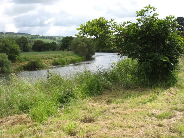 The River Blackwater flowing through the valley between Mallow and Fermoy, County Cork.