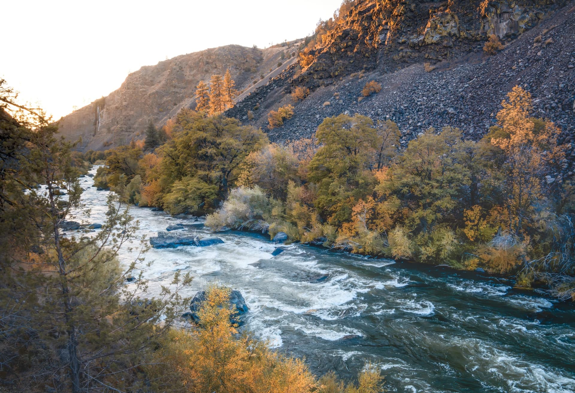 The BLM Pit River Recreation Area along the Pit River in Northern California, a river access site.