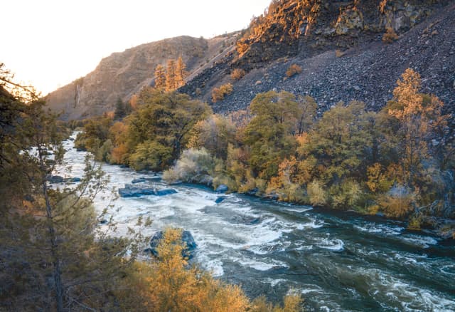 The BLM Pit River Recreation Area along the Pit River in Northern California, a river access site.