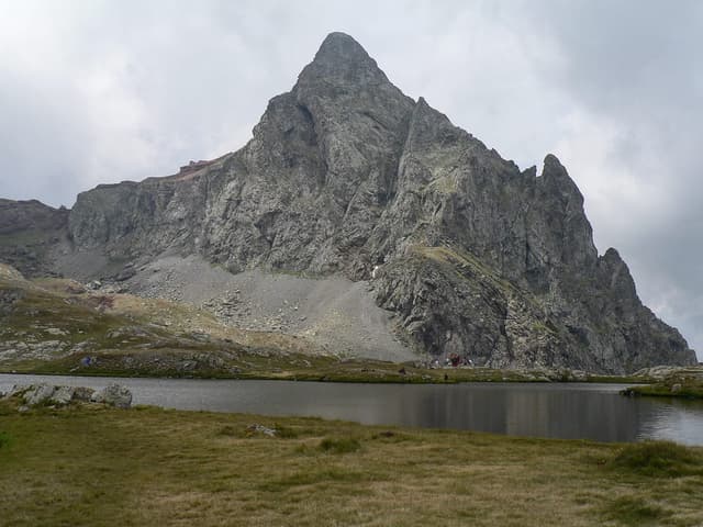 The Ibones de Anayet, twin glacial lakes below Pico Anayet in the Aragonese Pyrenees.