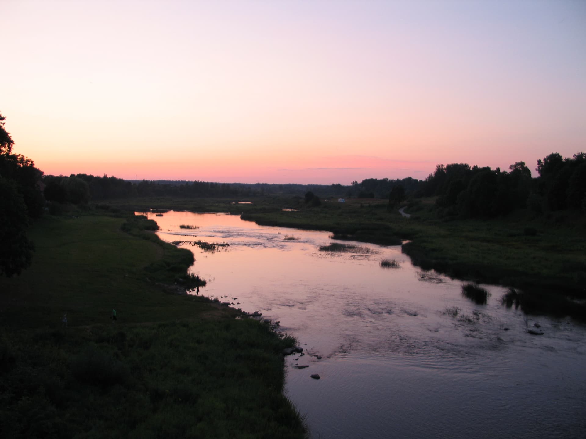 Venta River in Kuldīga by late evening