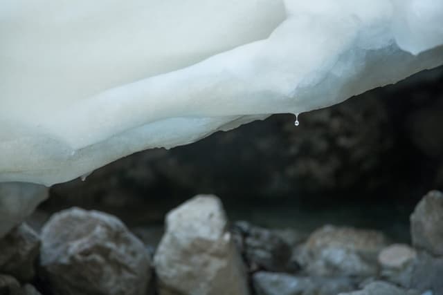 Meltwater flooding over the Savinja in Logarska Dolina, the Alpine headwaters.