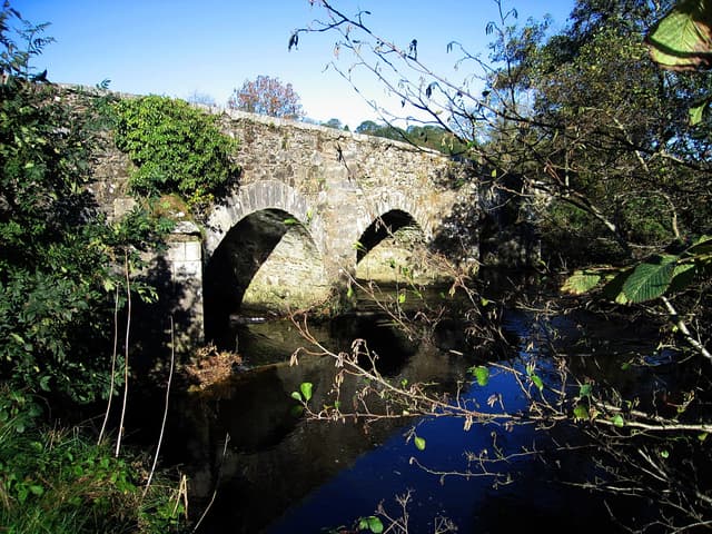 River Slaney at Stratford-on-Slaney, County Wicklow, the upper river in its headwaters.