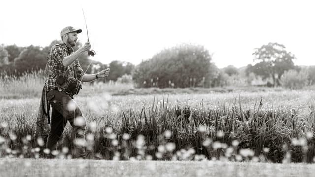 Upstream dry fly fishing on the River Test