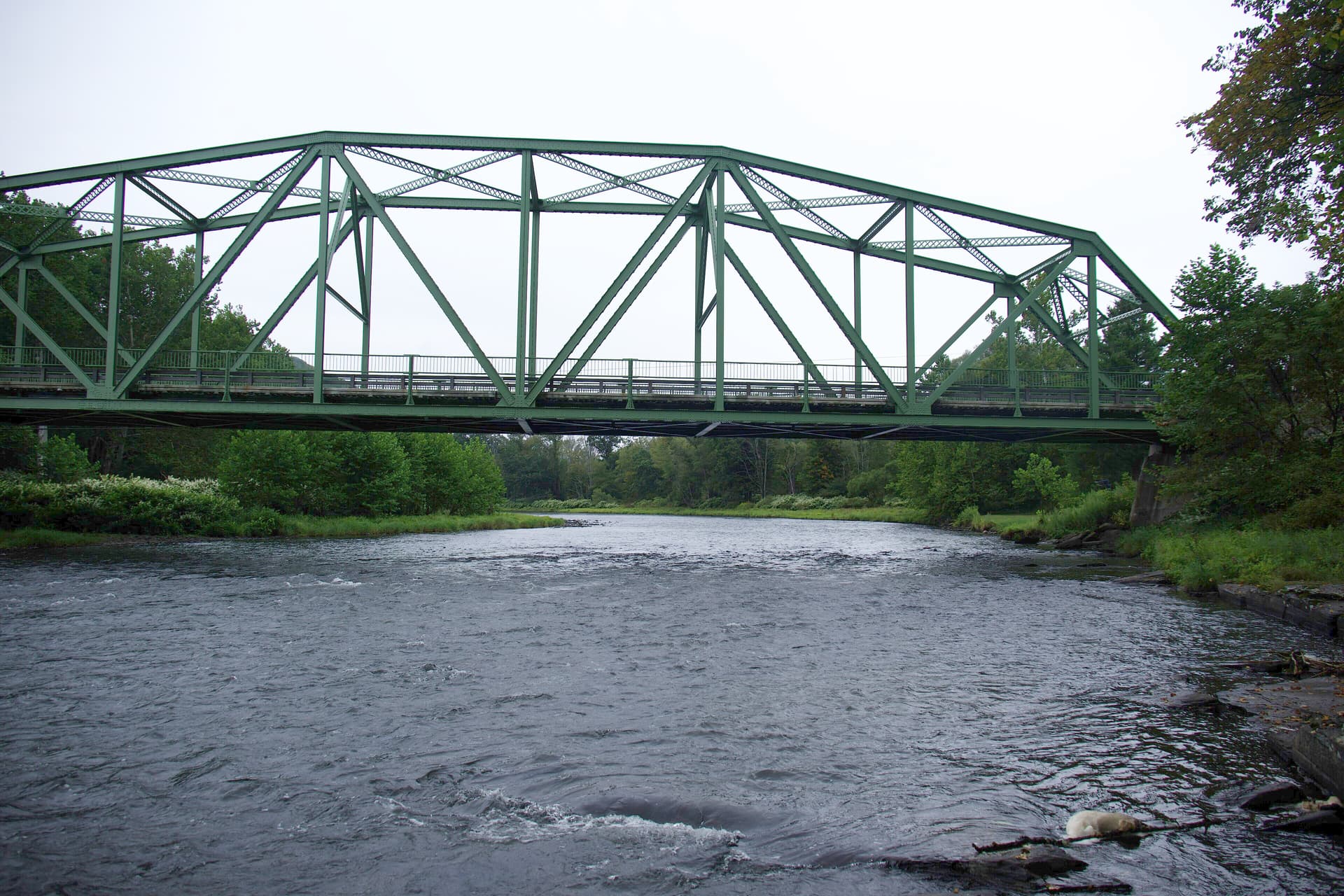 Looking upstream from USGS gage at West Branch Delaware River at Hancock