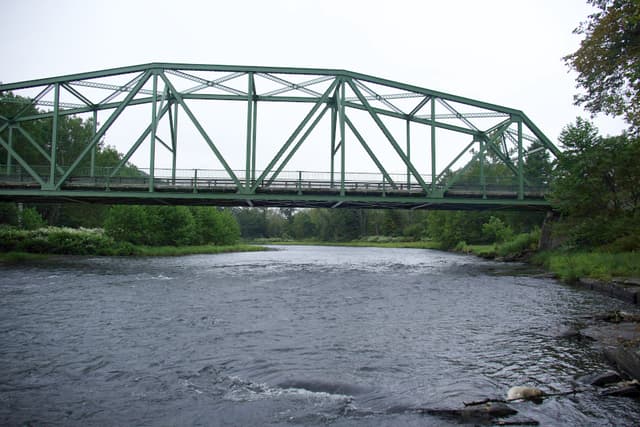 Looking upstream from USGS gage at West Branch Delaware River at Hancock