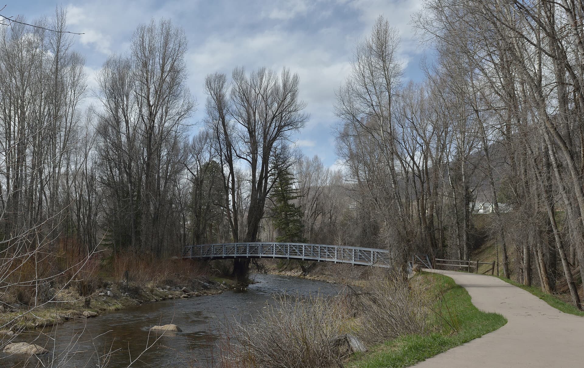 Aspen bridge over Roaring Fork River