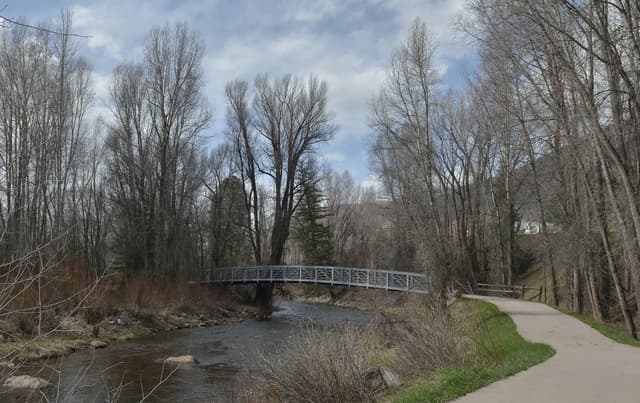 Aspen bridge over Roaring Fork River