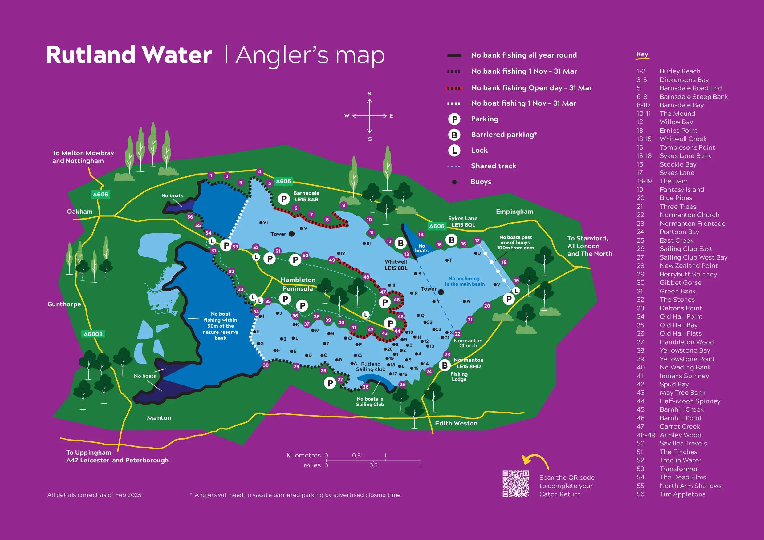 Rutland Water Fishing Map